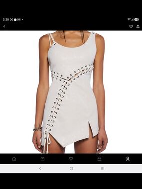 Dolls Kill White Lace-Up Eyelet Mini Dress